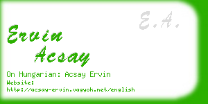 ervin acsay business card